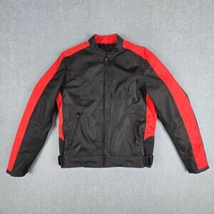 Revolution Gear by Unik Womens Medium Black Motorcycle Jacket Rose Embroidered